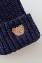 Knitted Bear Beanie Hats Multiple Colours