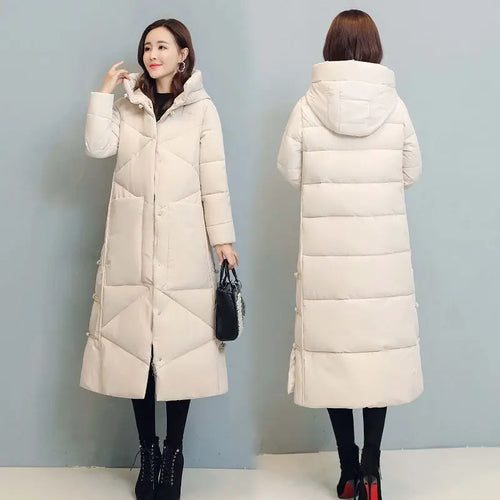 Women's Fashionable Thick Cotton padded Warm Snow Outerwear Windproof Hooded