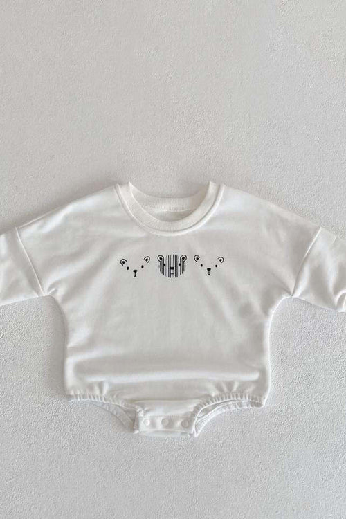 Joy Bear Bodysuit, White, Purple or Blue