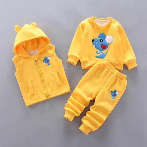 3pc/Set Animal Bear Baby Set For Newborn Winter Infant Clothing Sets Super Keep