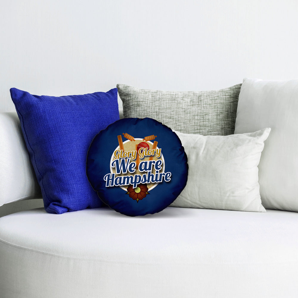 Hampshire Cricket Glory  - Legend Collection - Circle Cushion 14"