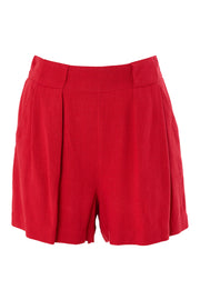 Hilton Linen Mix Shorts - Red
