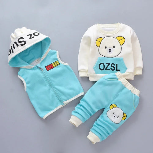3pc/Set Animal Bear Baby Set For Newborn Winter Infant Clothing Sets Super Keep