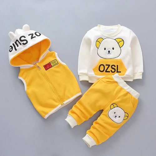 3pc/Set Animal Bear Baby Set For Newborn Winter Infant Clothing Sets Super Keep