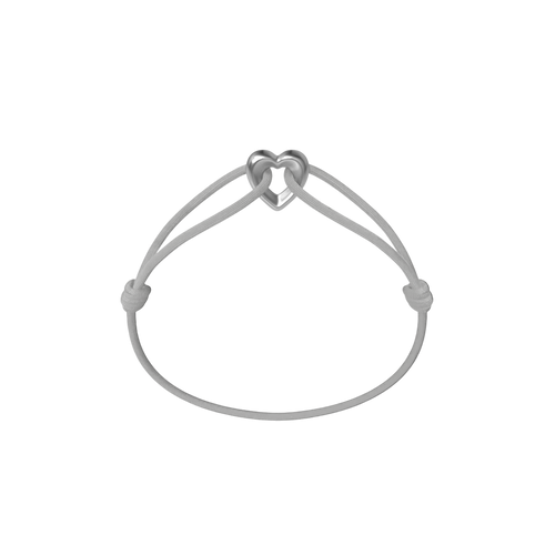 Silver Heart Cord Bracelet