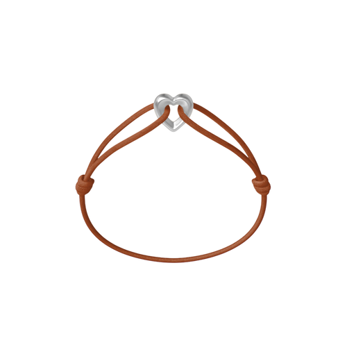 Silver Heart Cord Bracelet