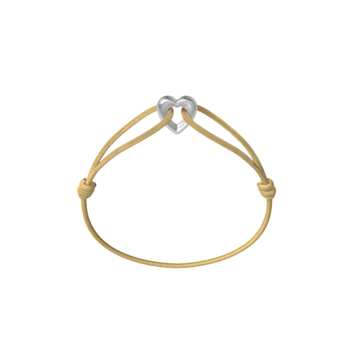 Silver Heart Cord Bracelet