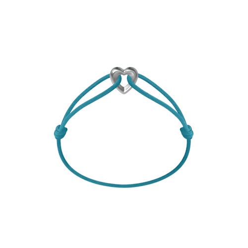 Silver Heart Cord Bracelet