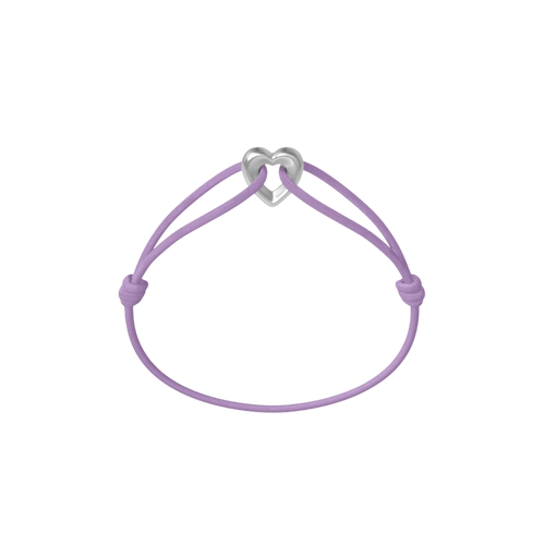 Silver Heart Cord Bracelet