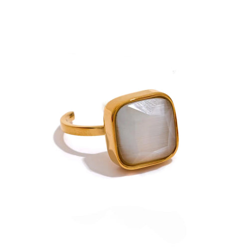 Hestia Luxe 18k Gold Plated White Ring