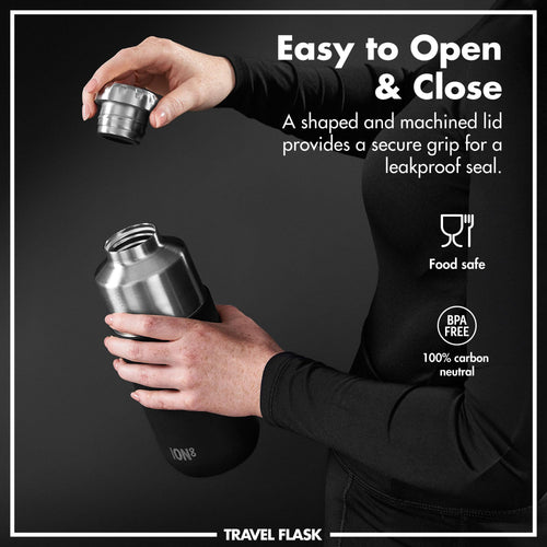 Luma Vacuum Insulated, Flask & Mug, Black, 700ml (24oz)