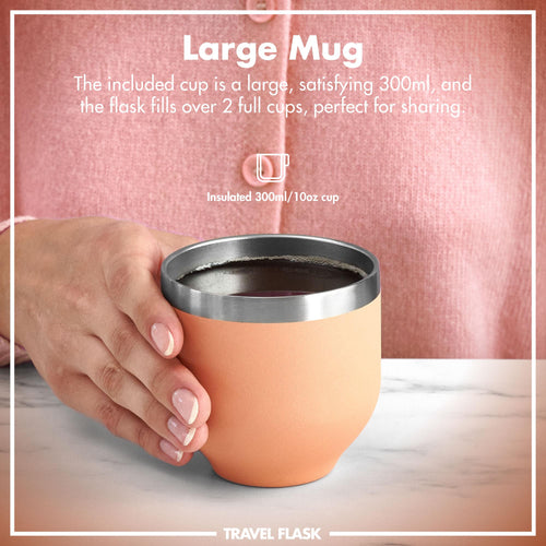 Luma Vacuum Insulated, Flask & Mug, Coral, 700ml (24oz)