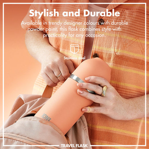 Luma Vacuum Insulated, Flask & Mug, Coral, 700ml (24oz)