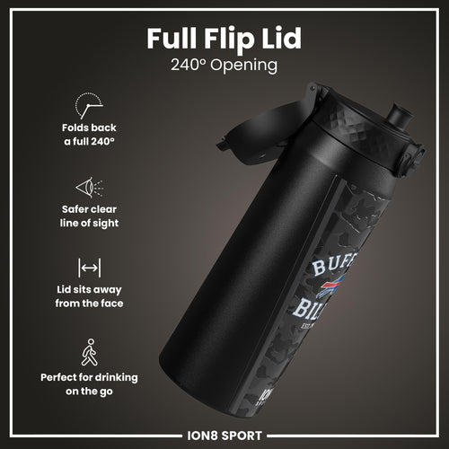 NFL x ION8 Insulated Steel Water Bottle, NFL Bills, 750ml (24oz)