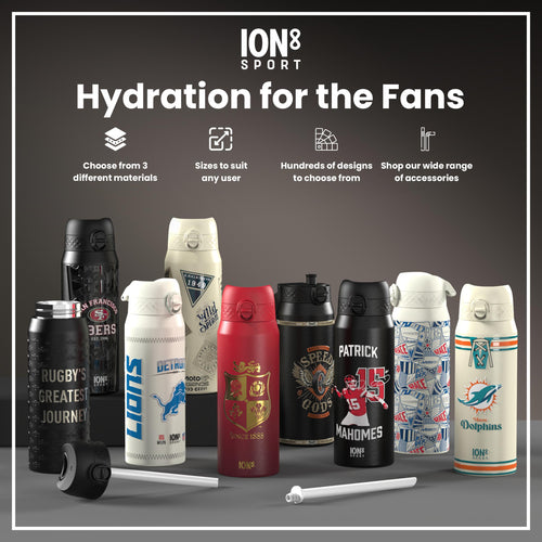 NFL x ION8 Insulated Steel Water Bottle, NFL Bills, 750ml (24oz)