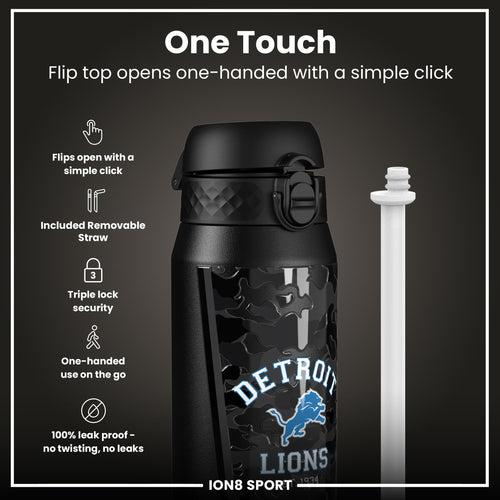 NFL x ION8 Insulated Steel Water Bottle, NFL Lions, 750ml (24oz)