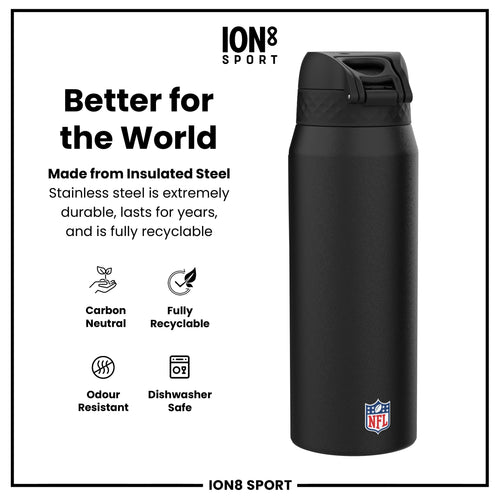 NFL x ION8 Insulated Steel Water Bottle, NFL Texans, 750ml (24oz)