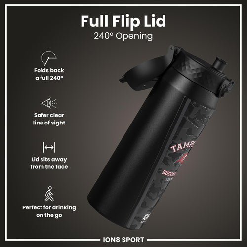 NFL x ION8 Insulated Steel Water Bottle, NFL Buccaneers, 750ml (24oz)