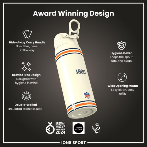 NFL x ION8 Insulated Steel Water Bottle, NFL Cowboys, 750ml (24oz)