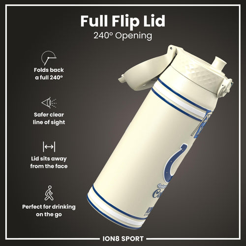 NFL x ION8 Insulated Steel Water Bottle, NFL Colts, 750ml (24oz)