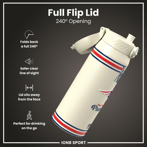 NFL x ION8 Insulated Steel Water Bottle, NFL Patriots, 750ml (24oz)