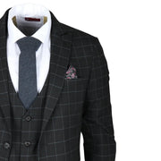 IM3 - Men's Black Checked Tailored Fit Suit