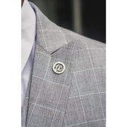 IM3 - Men's Grey Checked Tailored Fit Suit