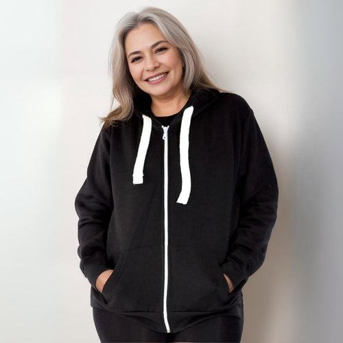 ZIP UP HOODIE PLUS SIZE JACKET