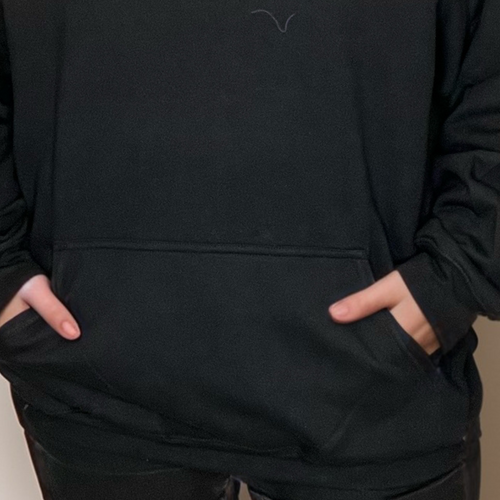 Signature Silver Diamante “R” Cotton Hoodie