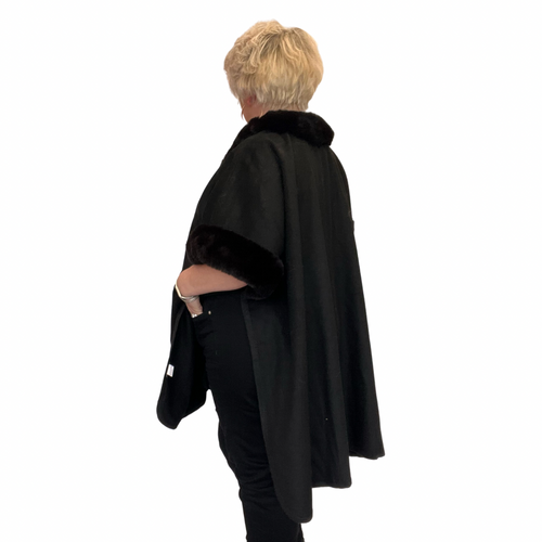 Faux Wool Fleece Poncho / Cape