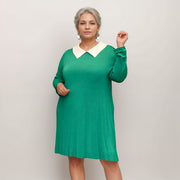 Peter Pan Collar Long Sleeve Swing Top