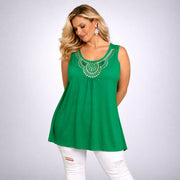 Sleeveless Long Tunic Top with Studs