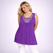 Sleeveless Long Tunic Top with Studs