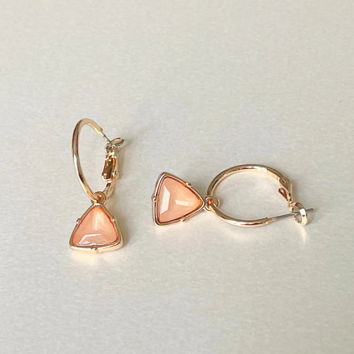 Holly Peach Gem Hoop Earrings