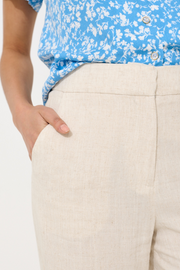 Tilde Linen Mix Straight Leg Trousers - Natural