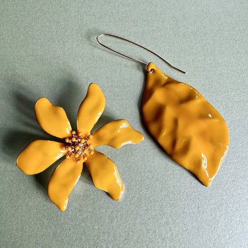 Orla Large Yellow Statement Mismatch Earrings