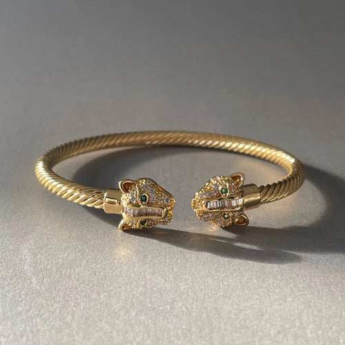 Zuri Gold Textured Panther Cuff