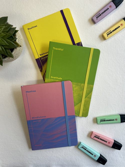 Routines and Reflections Wellness Journal, A5 - Yellow