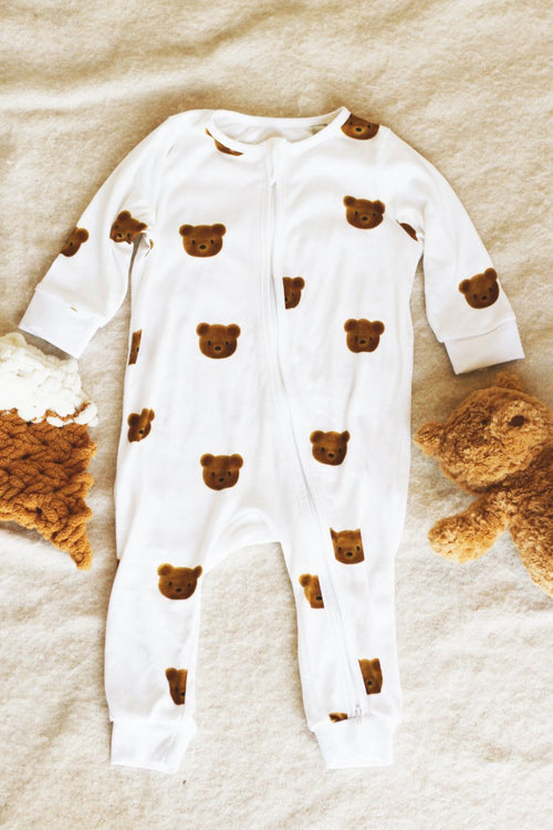 Dreamy Bear Bamboo & Organic Cotton Zip Sleepsuit One Piece