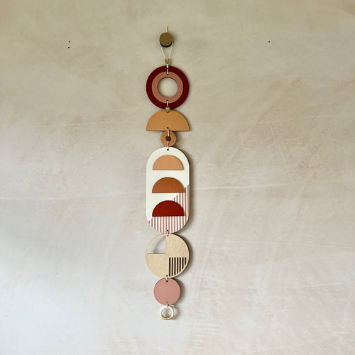 Warm Tones Wall Hangings - Geometric Wall Art - Luxury Wall Decor - Mid-Century Home Decor - Slim Long Wall Tapestry