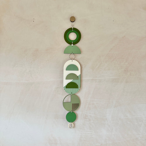 Green Wall Hangings - Geometric Wall Art - Luxury Wall Decor - Mid-Century Home Decor - Slim Long Wall Tapestry