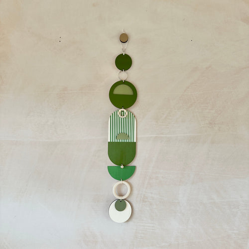 Green Wall Hangings - Geometric Wall Art - Luxury Wall Decor - Mid-Century Home Decor - Slim Long Wall Tapestry