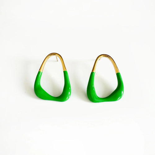 Clary Luxe 18k Gold Plated Green Earrings