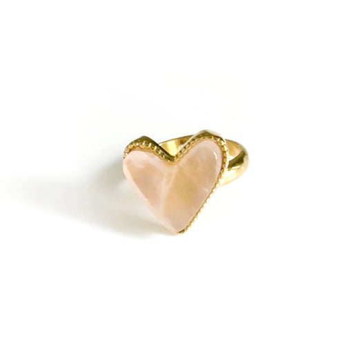 Hellie Luxe 18k Gold Plated Blush Heart Ring