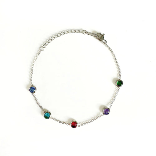 Alex Luxe Silver Tone Jewelled Bracelet