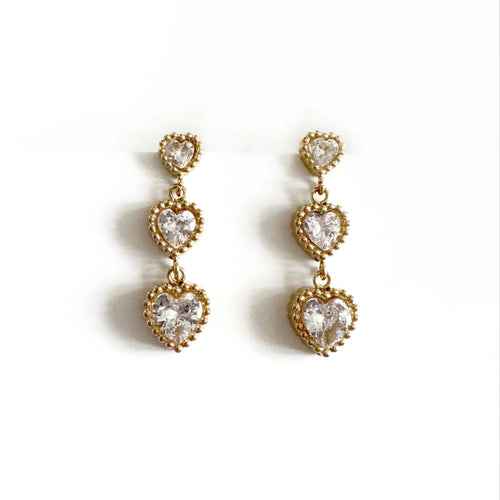 Ariana Luxe 18k Gold Plated Delicate Heart Earrings