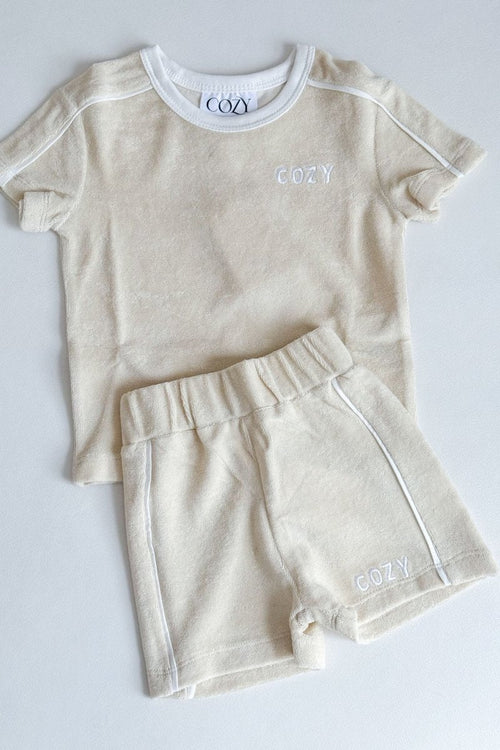 Mini COZY Terry Towelling Tee - Sand