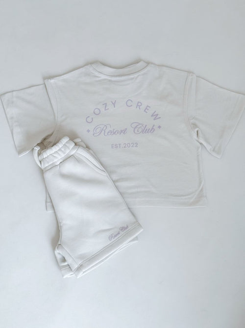 Mini Cozy Crew Resort Club Shorts - Snow White