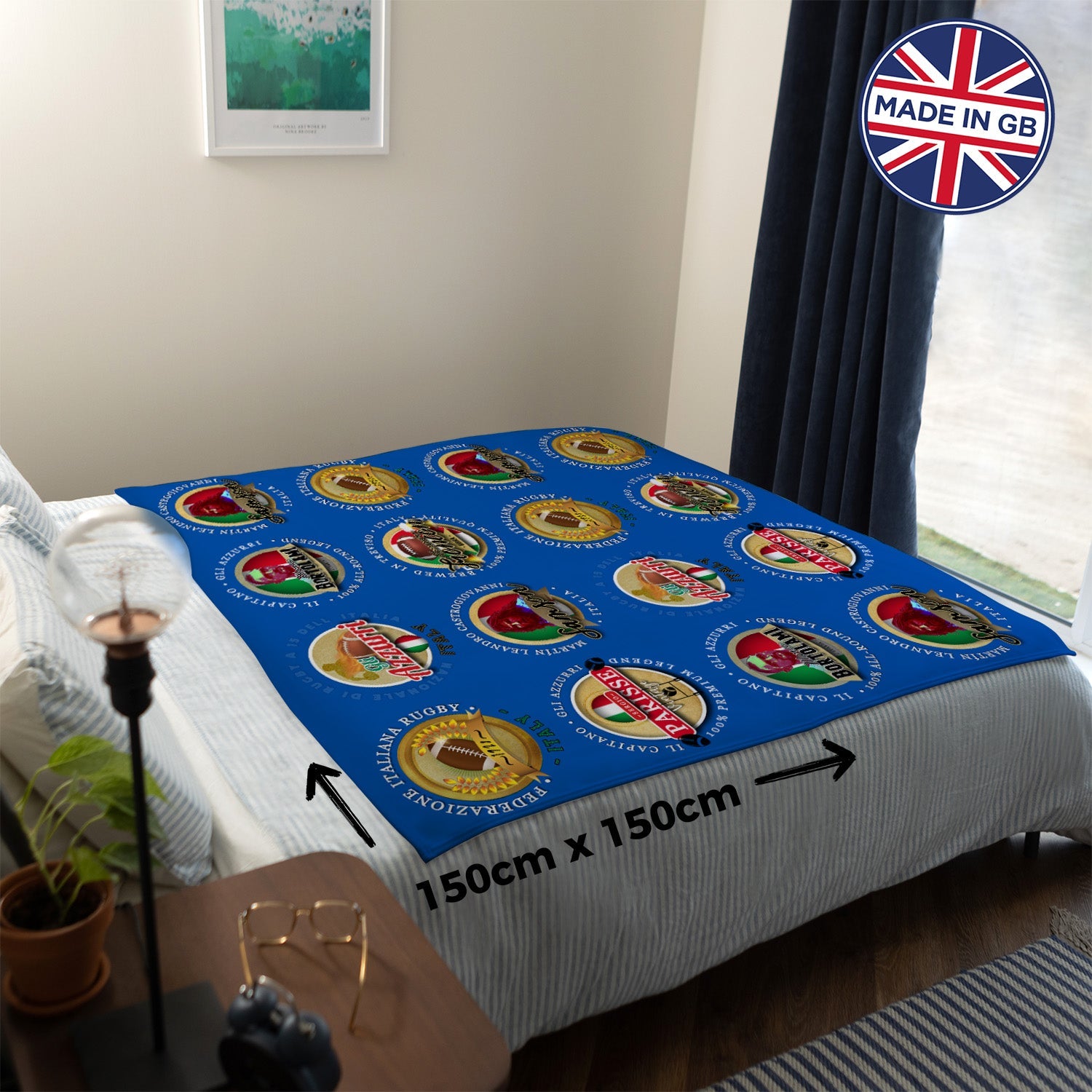 Italy Rugby Union - Legend Collection - Fleece Blanket 150cm X 150cm