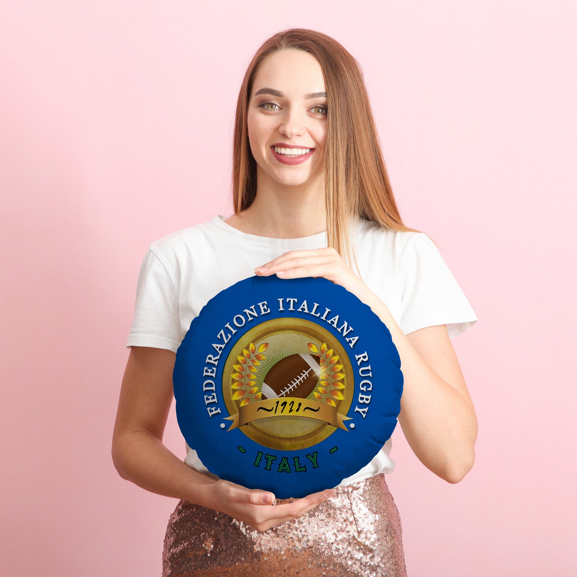 Italy Rugby Union 1928  - Legend Collection - Circle Cushion 14"